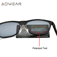 Load image into Gallery viewer, AOWEAR  Square Polarized Sunglasses Men  Aluminum Retro Glasses Anti-glare Driving Goggles Sun Glasses Lunette