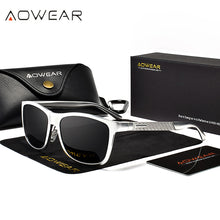 Load image into Gallery viewer, AOWEAR  Square Polarized Sunglasses Men  Aluminum Retro Glasses Anti-glare Driving Goggles Sun Glasses Lunette