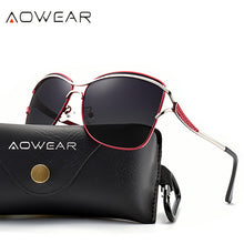 Load image into Gallery viewer, AOWEAR  Vintage Polarized Sunglasses Women Oversized Sun Glasses Ladies Cat Eye Shades Glasses Oculos Gafas