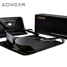 Load image into Gallery viewer, AOWEAR Men Polarized Sunglasses Male Aluminum Magnesium HD Polaroid Rimless Sun Glasses for Men Driving Outdoor Sports Shades