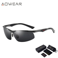 Load image into Gallery viewer, AOWEAR Men Polarized Sunglasses Male Aluminum Magnesium HD Polaroid Rimless Sun Glasses for Men Driving Outdoor Sports Shades