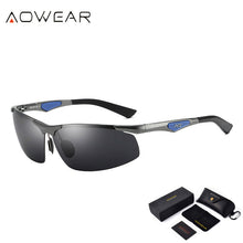 Load image into Gallery viewer, AOWEAR Men Polarized Sunglasses Male Aluminum Magnesium HD Polaroid Rimless Sun Glasses for Men Driving Outdoor Sports Shades