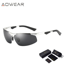 Load image into Gallery viewer, AOWEAR Men Polarized Sunglasses Male Aluminum Magnesium HD Polaroid Rimless Sun Glasses for Men Driving Outdoor Sports Shades