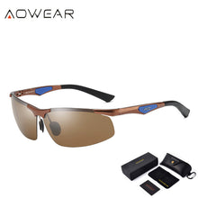 Load image into Gallery viewer, AOWEAR Men Polarized Sunglasses Male Aluminum Magnesium HD Polaroid Rimless Sun Glasses for Men Driving Outdoor Sports Shades