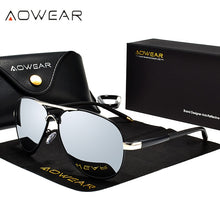 Load image into Gallery viewer, AOWEAR Men's Aviation Sunglasses Men Polarized Mirror Sunglass for Man HD Driving Polaroid Sun Glasses lunettes de soleil homme