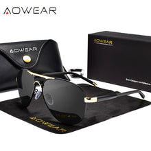 Load image into Gallery viewer, AOWEAR Men's Aviation Sunglasses Men Polarized Mirror Sunglass for Man HD Driving Polaroid Sun Glasses lunettes de soleil homme