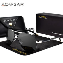 Load image into Gallery viewer, AOWEAR Men's Aviation Sunglasses Men Polarized Mirror Sunglass for Man HD Driving Polaroid Sun Glasses lunettes de soleil homme