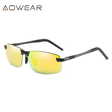 Load image into Gallery viewer, AOWEAR Men&#39;s Rimless Polarized Sunglasses Men Square Retro Driving Sun Glasses Unisex Classic Eyewear with Accessories for Women