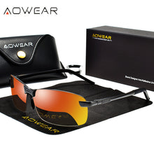 Load image into Gallery viewer, AOWEAR Men&#39;s Rimless Polarized Sunglasses Men Square Retro Driving Sun Glasses Unisex Classic Eyewear with Accessories for Women