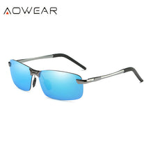 Load image into Gallery viewer, AOWEAR Men&#39;s Rimless Polarized Sunglasses Men Square Retro Driving Sun Glasses Unisex Classic Eyewear with Accessories for Women