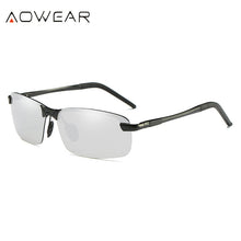 Load image into Gallery viewer, AOWEAR Men&#39;s Rimless Polarized Sunglasses Men Square Retro Driving Sun Glasses Unisex Classic Eyewear with Accessories for Women