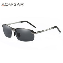 Load image into Gallery viewer, AOWEAR Men&#39;s Rimless Polarized Sunglasses Men Square Retro Driving Sun Glasses Unisex Classic Eyewear with Accessories for Women