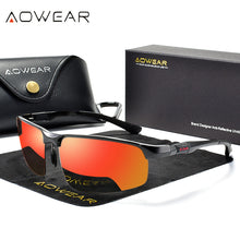 Load image into Gallery viewer, AOWEAR Men&#39;s Rimless Sport Sunglasses Men Porlarized  Quality Mirror Sun Glasses Male Light Weight Outdoor Goggles Gafas