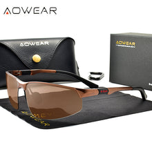 Load image into Gallery viewer, AOWEAR Men&#39;s Rimless Sport Sunglasses Men Porlarized  Quality Mirror Sun Glasses Male Light Weight Outdoor Goggles Gafas
