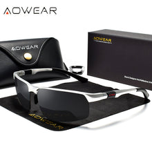 Load image into Gallery viewer, AOWEAR Men&#39;s Rimless Sport Sunglasses Men Porlarized  Quality Mirror Sun Glasses Male Light Weight Outdoor Goggles Gafas