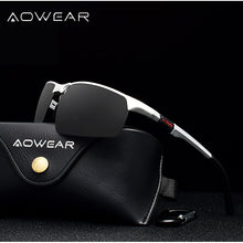 Load image into Gallery viewer, AOWEAR Men&#39;s Rimless Sport Sunglasses Men Porlarized  Quality Mirror Sun Glasses Male Light Weight Outdoor Goggles Gafas