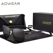 Load image into Gallery viewer, AOWEAR Men&#39;s Square Polarized Sunglasses Men Rectangle Car Driver Retro Sun Glasses Night Vision Yellow Glasses for Men / Women