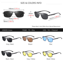 Load image into Gallery viewer, AOWEAR Men&#39;s Square Polarized Sunglasses Men Rectangle Car Driver Retro Sun Glasses Night Vision Yellow Glasses for Men / Women