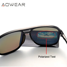 Load image into Gallery viewer, AOWEAR Mens Retro Square Sunglasses Men Polarized Mirror Sun Glasses Male HD Driving Outdoor Goggles Stylish Blue Glasses Oculos