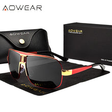 Load image into Gallery viewer, AOWEAR Mens Square Sunglasses Men Polarized  Brand Vintage Retro Sun Glasses Male Cool Driving Goggle Glasses gafas de sol