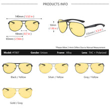 Load image into Gallery viewer, AOWEAR Night Vision Driver Glasses Men Polarized UV400 Night Driving Yellow Aviation Sunglasses Man Brand Goggles Eyewear