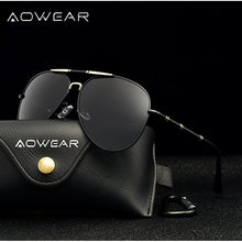 Load image into Gallery viewer, AOWEAR Oversized Aviation Sunglasses Polarized Men Brand Style Pilot Sun Glasses For Men / Women Outdoor Driving Shades Eyewear