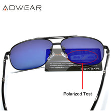 Load image into Gallery viewer, AOWEAR Oversized Polarized Mens Sunglasses  brand Designer Retro Blue Mirror Sun Glasses Men HD Anti-glare Driving Eyewear