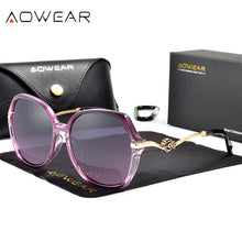 Load image into Gallery viewer, AOWEAR Oversized Polarized Sunglasses Women 2023 Fashionable Gradient Lenses Glasses Ladies Flower Frame Vintage Sunglass Oculos