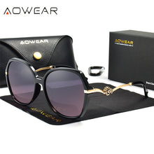 Load image into Gallery viewer, AOWEAR Oversized Polarized Sunglasses Women 2023 Fashionable Gradient Lenses Glasses Ladies Flower Frame Vintage Sunglass Oculos