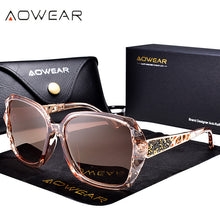 Load image into Gallery viewer, AOWEAR Oversized Sunglasses Women Polarized Square Sun Glasses for driver Black Diamond Women&#39;s Sunglass gafas de sol mujer
