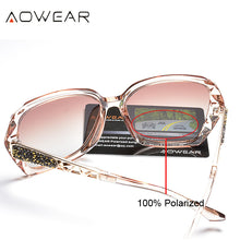 Load image into Gallery viewer, AOWEAR Oversized Sunglasses Women Polarized Square Sun Glasses for driver Black Diamond Women&#39;s Sunglass gafas de sol mujer