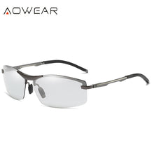 Load image into Gallery viewer, AOWEAR Photochromic Rimless Sunglasses Men Polarized Chameleon Glasses for Day and Night Driving Goggle Sun glasses gafas de so
