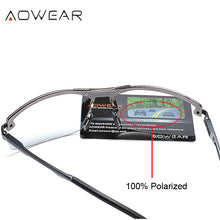 Load image into Gallery viewer, AOWEAR Photochromic Rimless Sunglasses Men Polarized Chameleon Glasses for Day and Night Driving Goggle Sun glasses gafas de so