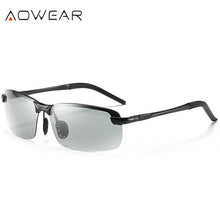 Load image into Gallery viewer, AOWEAR Photochromic Rimless Sunglasses Men Polarized Chameleon Glasses for Day and Night Driving Goggle Sun glasses gafas de so