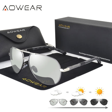 AOWEAR Photochromic Sunglasses Men Polarized Chameleon Sun Glasses Male HD Day Night Vision Driving Glasses Anti-glare Oculos