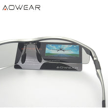 Load image into Gallery viewer, AOWEAR Pochromic Sunglasses Men Polarized Day Night Driving Glasses High Quality Aluminium Rimless Chameleon Eyewear Gafas