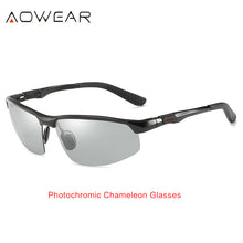 Load image into Gallery viewer, AOWEAR Photochromic Sunglasses Men Polarized Day Night Driving Glasses  Aluminium Rimless Chameleon Eyewear Gafas