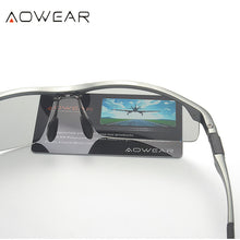 Load image into Gallery viewer, AOWEAR Photochromic Sunglasses Men Polarized Day Night Driving Glasses  Aluminium Rimless Chameleon Eyewear Gafas
