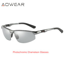 Load image into Gallery viewer, AOWEAR Photochromic Sunglasses Men Polarized Day Night Driving Glasses  Aluminium Rimless Chameleon Eyewear Gafas