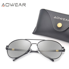 Load image into Gallery viewer, AOWEAR Pilot Photochromic Sunglasses Men Polarized Chameleon Sun Glasses for Day and Night Driving Goggles Women Shade Oculos