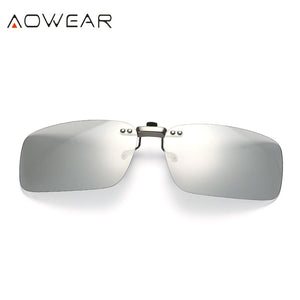 AOWEAR Polarized Clip Photochromic Sunglasses Men Chameleon Clip Glasses for Myopia Eyeglasses Day Night Driving Goggles Oculos