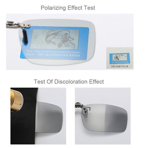 AOWEAR Polarized Clip Photochromic Sunglasses Men Chameleon Clip Glasses for Myopia Eyeglasses Day Night Driving Goggles Oculos