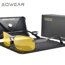 Load image into Gallery viewer, AOWEAR Polarized Night Driving Glasses Men Anti Glare Safety Night Vision Goggles Glasses Yellow Driver Sunglasses Gafas De Sol