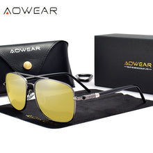 Load image into Gallery viewer, AOWEAR Polarized Night Driving Glasses Men Classic Brand Design Square Sunglasses Male Safety Driving Sun Glasses