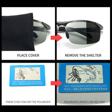 Carica l'immagine nel visualizzatore di Gallery, AOWEAR Sports Rimless Photochromic Sunglasses Men Polarized Day Night Chameleon Glasses Outdoor Lens Color Change Sun Glasses