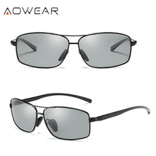 Load image into Gallery viewer, AOWEAR Square Photochromic Polarized Sunglasses Men Retro Day Night Driving Chameleon Glasses Man Safety Car Driver Sun Glasses
