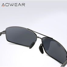 Load image into Gallery viewer, AOWEAR Square Photochromic Polarized Sunglasses Men Retro Day Night Driving Chameleon Glasses Man Safety Car Driver Sun Glasses