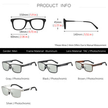 Load image into Gallery viewer, AOWEAR Square Photochromic Polarized Sunglasses Men  Aluminum Day Night Driving Chameleon Lenses Glasses Retro Oculos