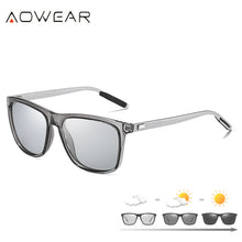 Load image into Gallery viewer, AOWEAR Square Photochromic Sunglasses Women Polarized Day Night Vision Glasses Lady Clear Aluminium Driving Chameleon Sun Glases