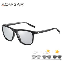Load image into Gallery viewer, AOWEAR Square Photochromic Sunglasses Women Polarized Day Night Vision Glasses Lady Clear Aluminium Driving Chameleon Sun Glases